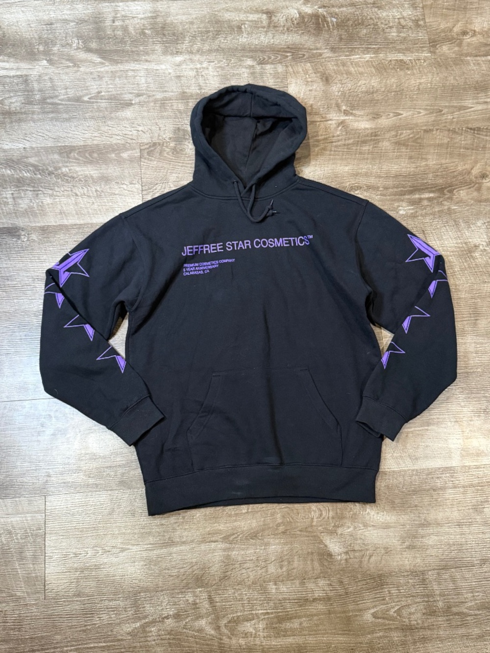 Jeffree star cosmetics 5 year anniversary hoodie size medium black/purple m